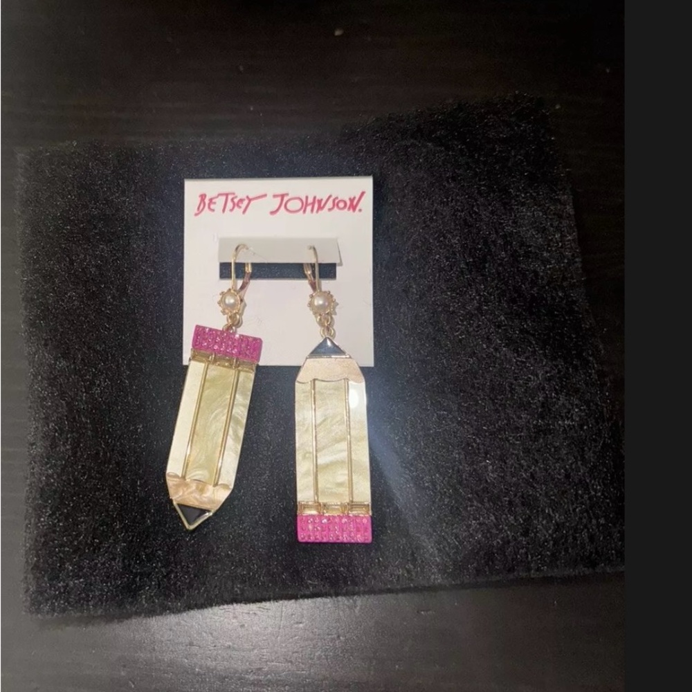 NEW Betsey Johnson pencil earrings